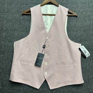 Lauren Ralph Lauren Suit Vest Pink Linen Classic Medium Hitchcock
